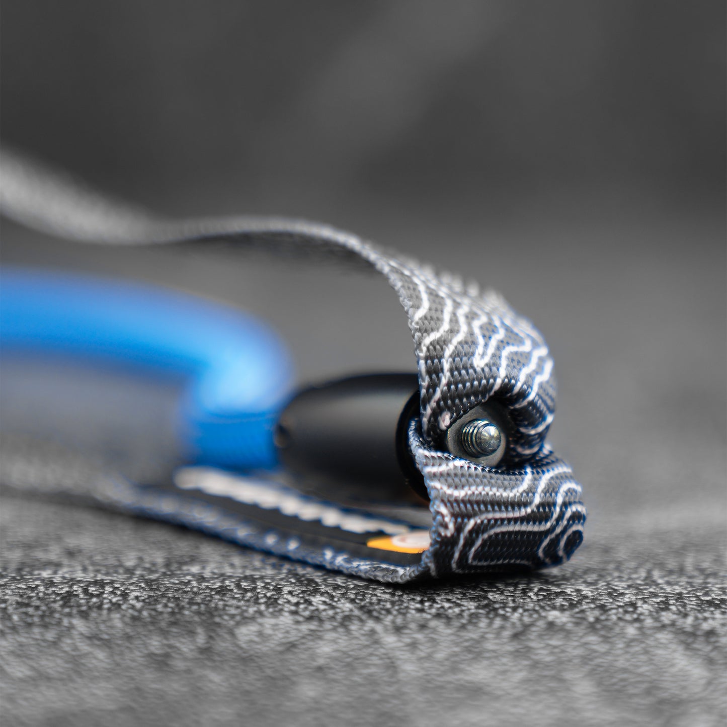 crisp detail of the handle on a rope dog leash.