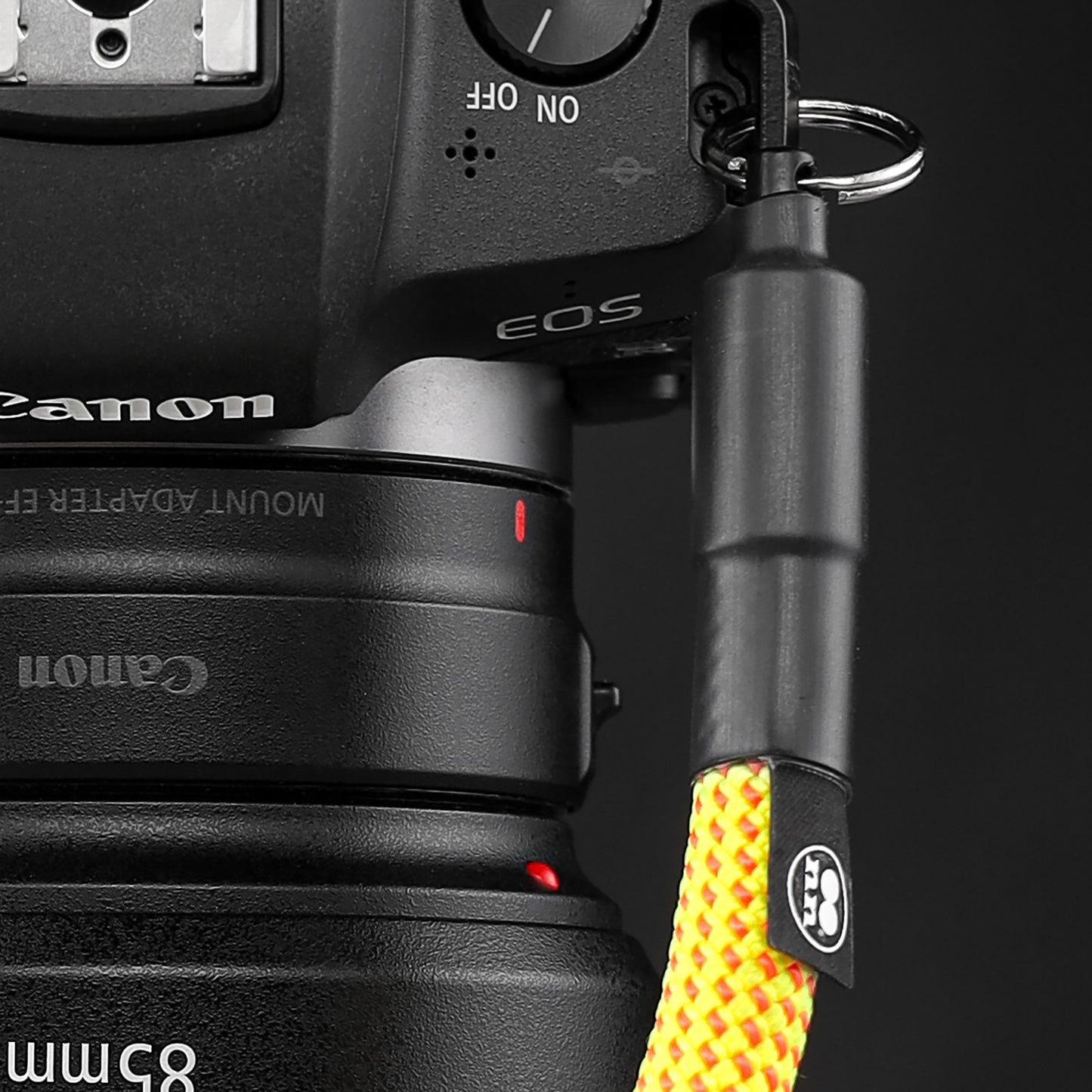 climbing rope camera strap orange