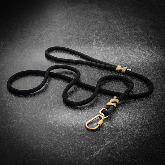 2N Lux Rope Leash with Brass & Stainless Accents