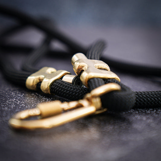 2N Lux Rope Leash with Brass & Stainless Accents