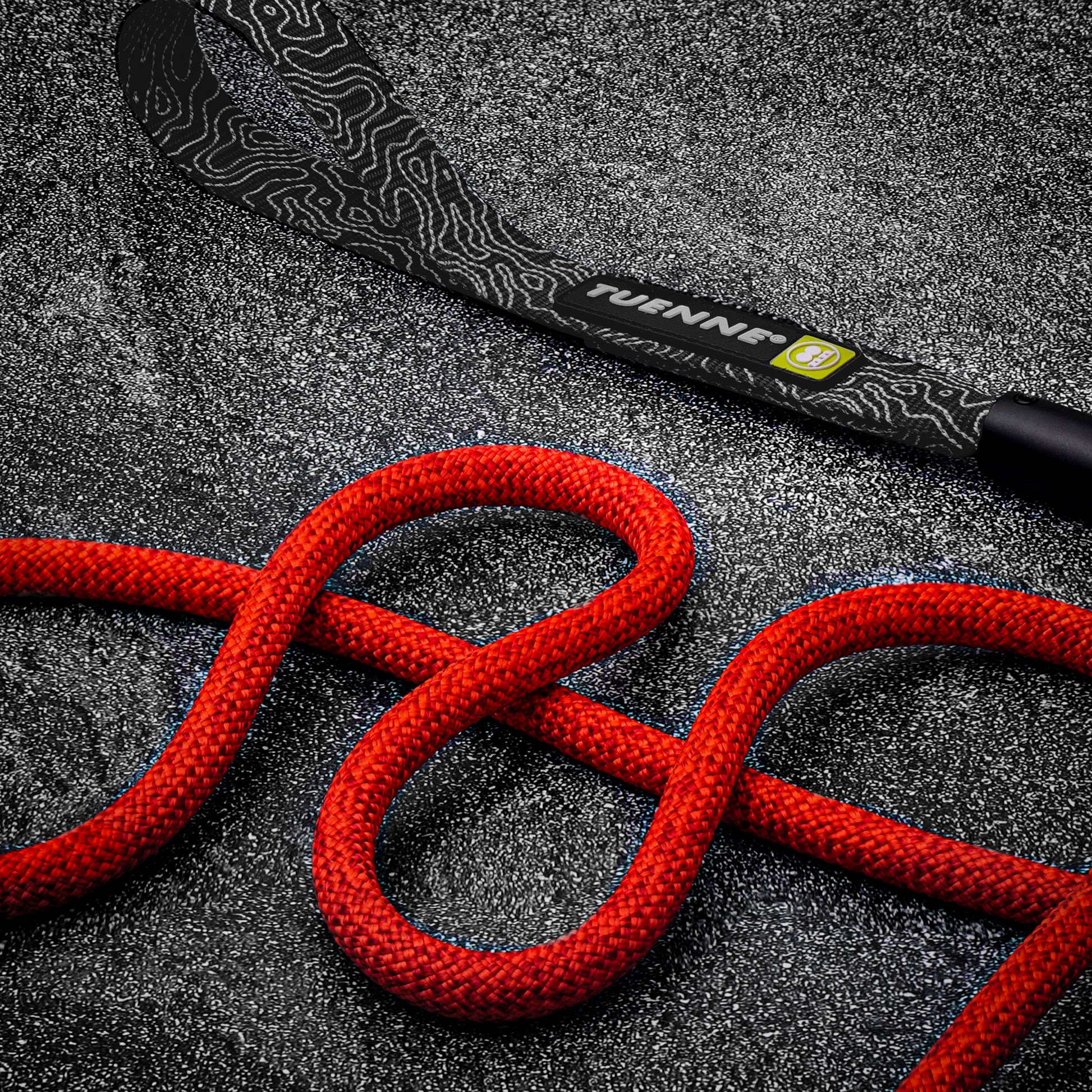 9.8mm red dog leash made from climbing rope with auto-locking carabiner – Tuenne