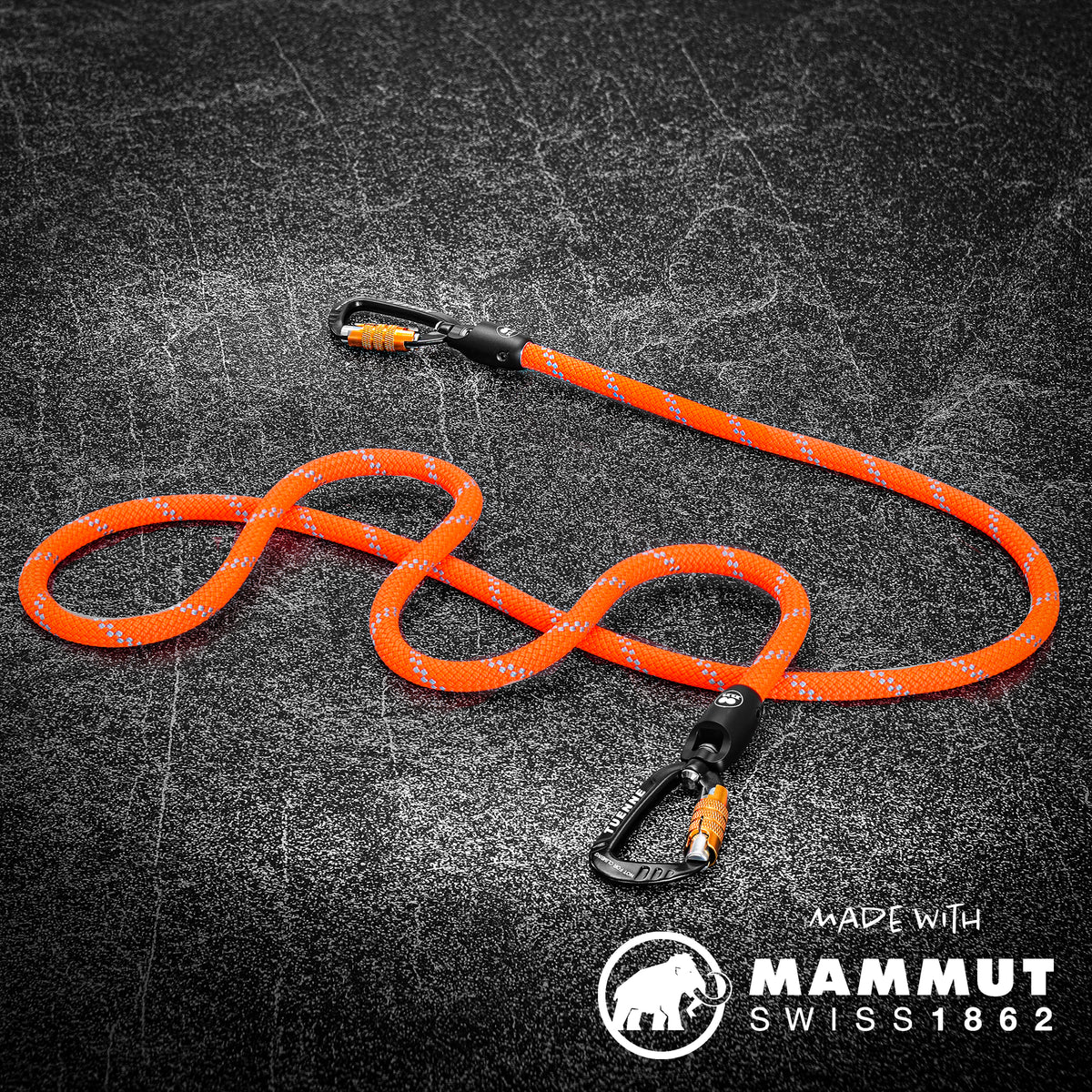Double-ended orange rope dog leash by Tuenne