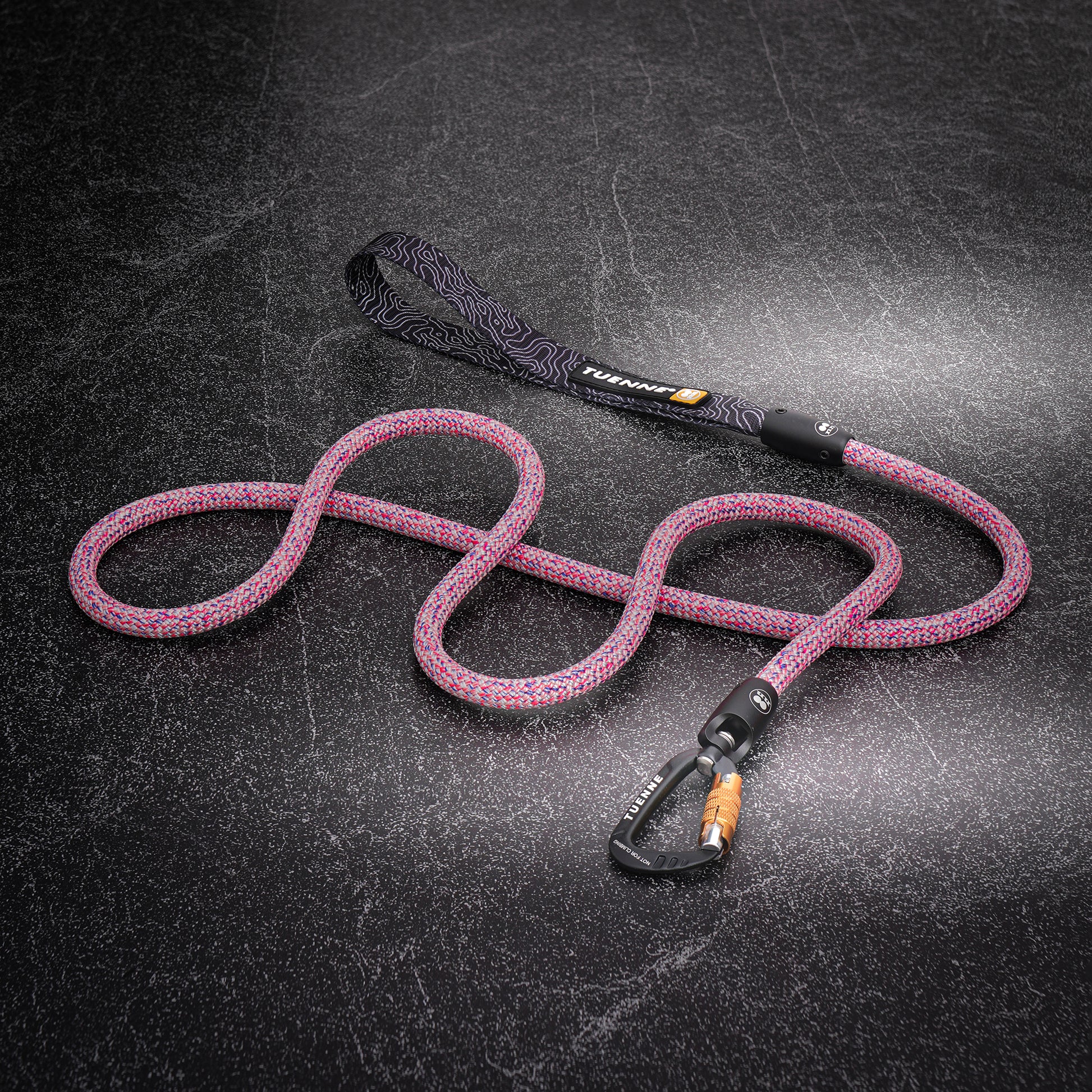 edelrid birdlime 9.8mm rope dog leash on gray background
