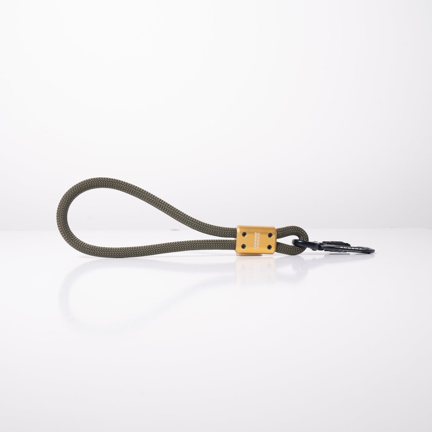 SEND-IT Mini Traffic Dog Leash by Tuenne olive gold carabiner auto locking