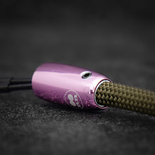 Yellowstone Rope Keychain with pink CNC aluminum components close-up – Tuenne