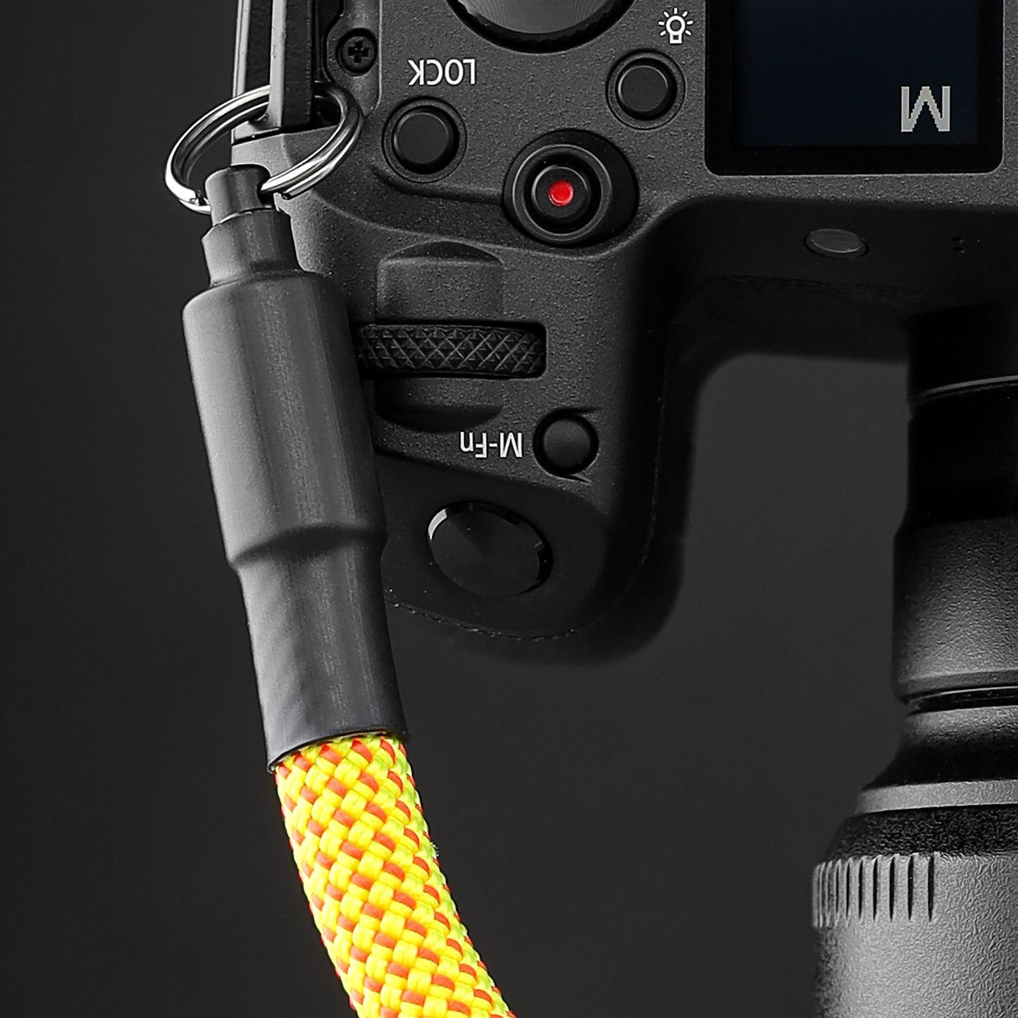 climbing rope camera strap orange