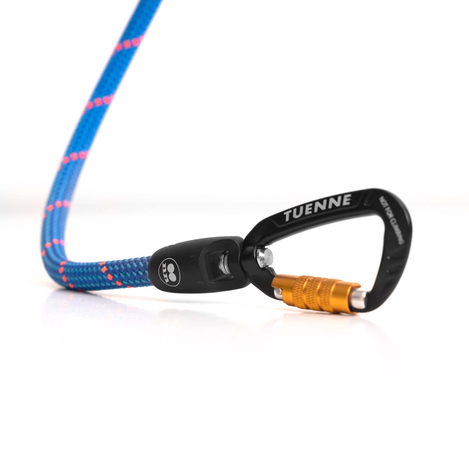 Tangle-free carabiner on Boulder Hybrid leash blue
