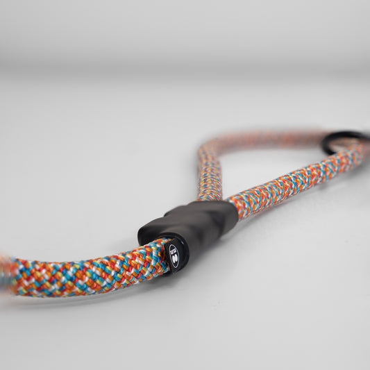 Multi-Color Norte rope dog leash by Tuenne close up