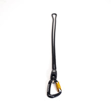 Tuenne black rope lanyard with auto-locking carabiner, displayed on white background