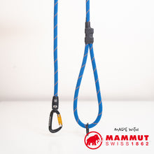 Customizable Boulder Hybrid rope dog leash with swiveling carabiner blue