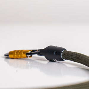climbing rope dog leash carabiner swivel olive