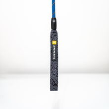 Auto-locking handel close-up on climbing rope leash