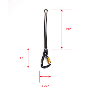 Tuenne rope lanyard size chart showing 24-inch standard length for everyday carry