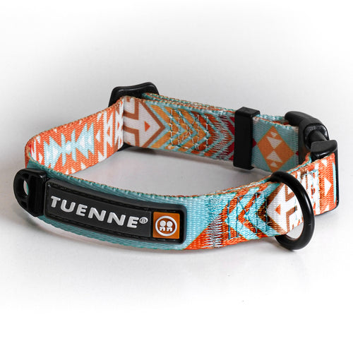 Tuenne Southwest dog collar with original sublimated artwork and Duraflex buckle