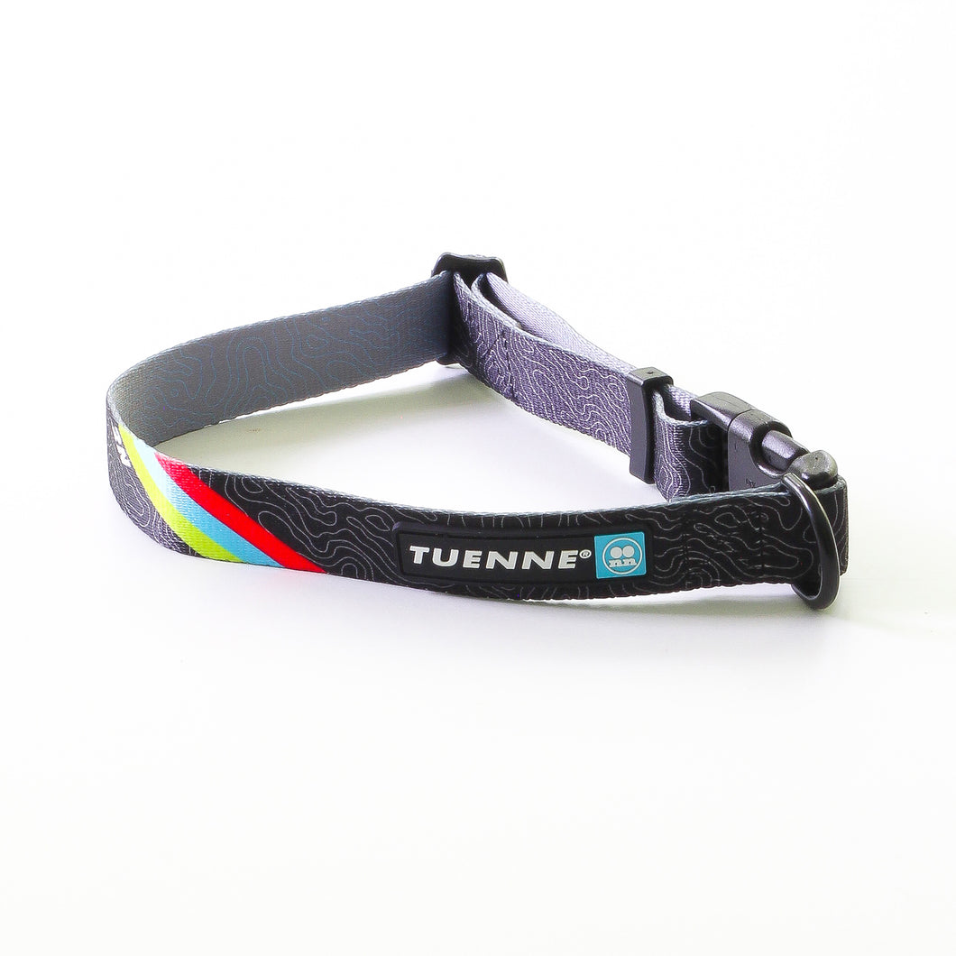 topographic sublimated dog collar carabiner